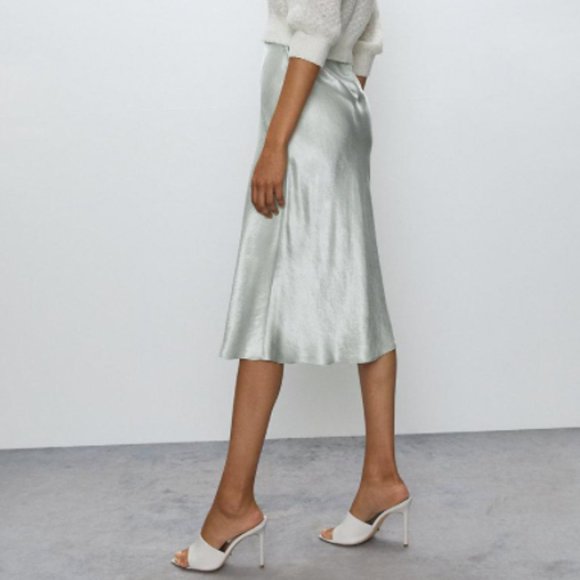 NWT Babaton Slip Skirt Satin midi skirt - Picture 2 of 4